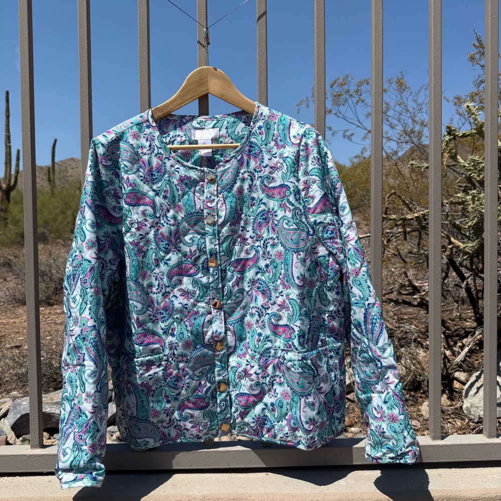 ⬇️💲Stella Parker NWT Elegant Paisley Women's Bomber Jacket
